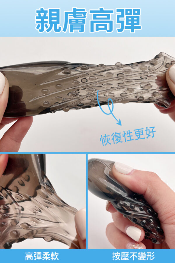 金剛龜頭套(透明黑) - 其他 商品圖片