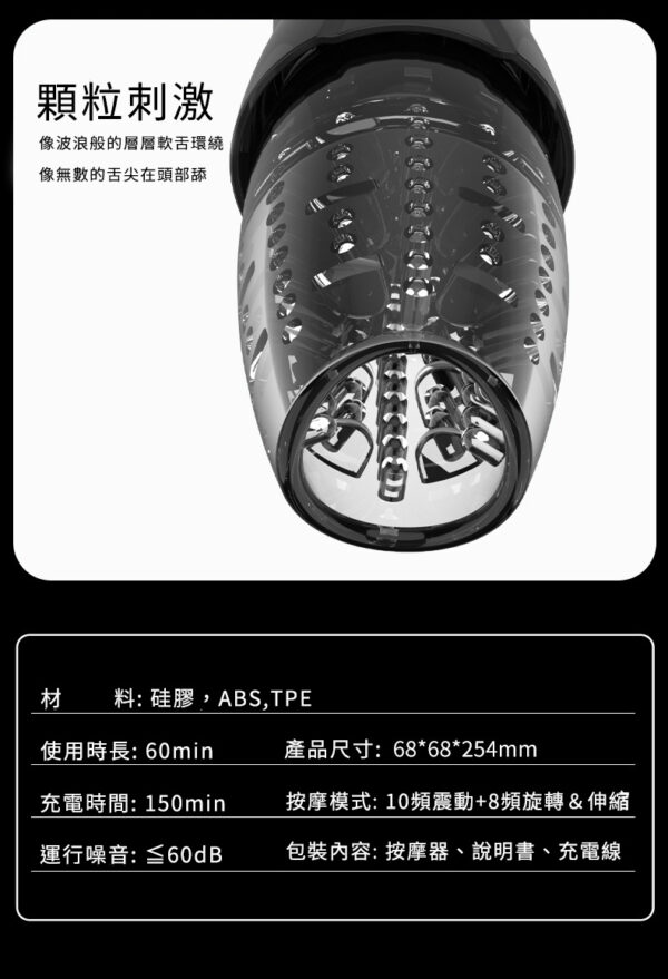 風神二代伸縮旋轉飛機杯-暗黑款｜10頻震動｜5頻旋轉｜電動飛機杯｜小黃瓜清洗器