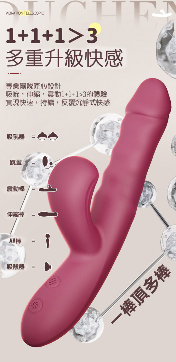 特濕菈Plus｜ 伸縮吸吮加溫歡樂棒｜脈衝伸縮｜雙重享受｜吸吮挑逗｜一鍵加熱