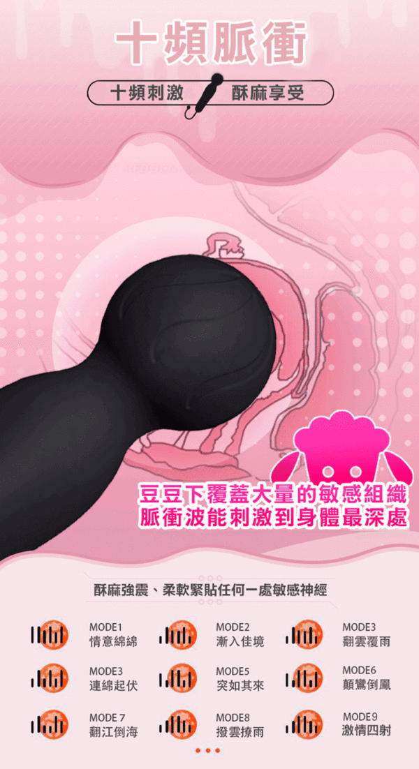 粉色小綿羊 10頻脈衝AV震動棒｜10頻震動｜高潮迭起｜震動按摩棒｜高頻振動